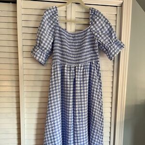SHEIN Gingham print midi dress 2XL